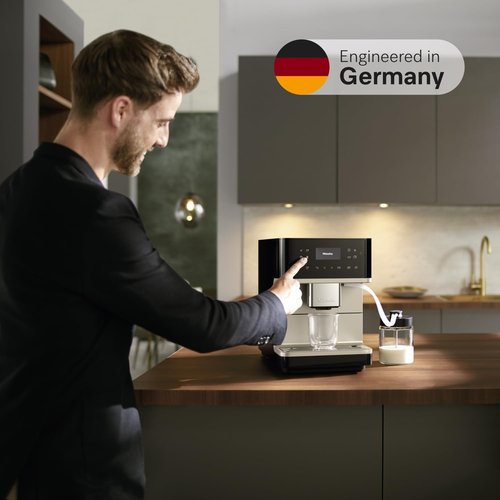 Miele CM 6360 MilkPerfection Automatic Coffee Machine - OneTouch for Two, WiFi-Enabled, Obsidian Black CleanSteel