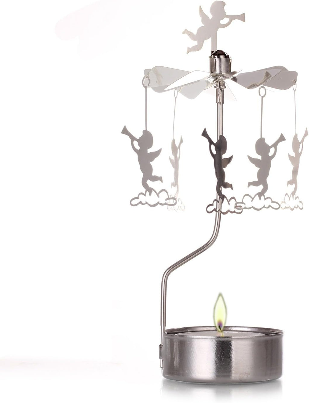 Skiennix Rotary Candle Holder - Spinning Metal Design | Small Angel Gift for Home Decor