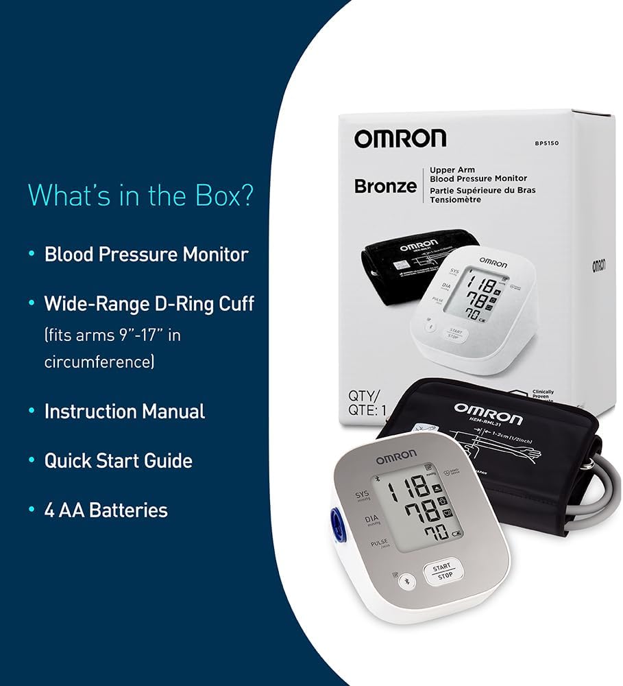 OMRON Blood Pressure Monitor - Clinically Validated Upper Arm Cuff for Home Use - Connect App Enabled