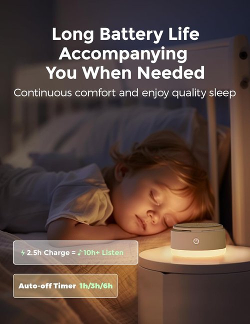 Momcozy Sound Machine - 20 Soothing Sounds & Touch Warm Light | Portable White Noise for Sleep & Travel
