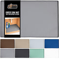 GORILLA GRIP Waterproof Silicone Under Sink Mat with Raised Lip for Kitchen and Bathroom, 34 x 22 in, Cabinet Shelf Liner Stay in Place Mats Dishwasher Safe Drawer Liner, Organizer Tray, Gray