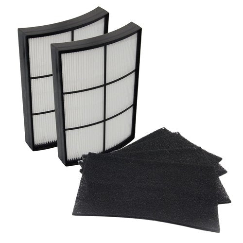 PUREBURG Replacement Filter Compatible with PureZone Breeze Tabletop Air Purifier PECOMPAP Filter Part # PECOMFIL, 2-Pack H13 True HEPA & 4 Activated Carbon Pre-Filters For Air Clean