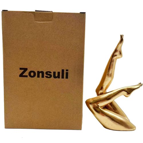 Zonsuli Golden Legs Sculpture Elegant Resin Home Decor Legs Statues Versatile Indoor/Outdoor Ornament, Bedroom, Office Desktop, Cabinets, Perfect (Bent Leg)