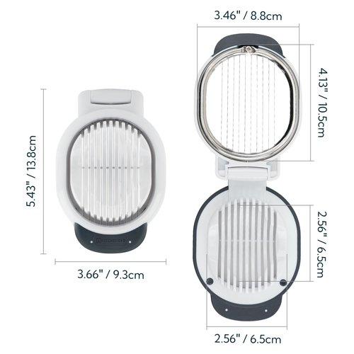 KITCHENDAO Replaceable Egg Slicer with Stainless Steel Wires, Egg Cutter for Hard-Boiled Eggs, Dual-Direction Cutting, Heavy-Duty Egg Dicer, Non-Slip Base & Handle, Dishwasher Safe