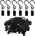Skiennix Stainless Steel S Hooks | Versatile Curtain Clips for Hanging Lights & Decorations | 2.4 Inch, Black, 40 Pcs