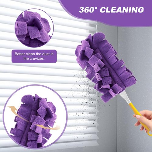 14 Pcs Duster Refill Fleece Refills for Swiffer, Dry/Wet Dual Use Clean Heads Reusable Fleece Duster Pads Refills for Ceiling Fan, Hardwoods Window Kitchen Floor