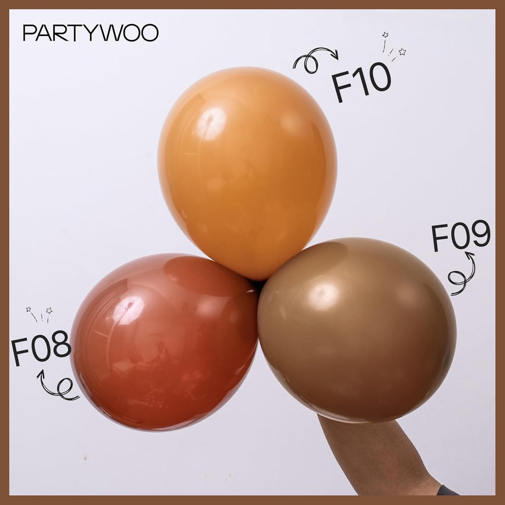 PartyWoo Brown Balloons - 50 Pcs 12 Inch Dark Brown Latex Helium Balloons for Weddings & Parties