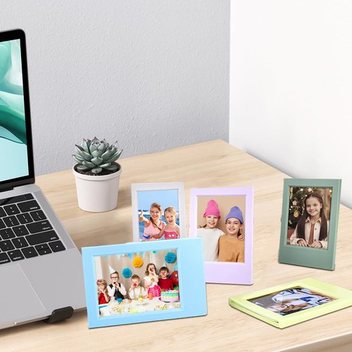 Ukontagood 16 Pack 2x3 Picture Frame for Fujifilm Instax Mini Polaroid Film, 8 Colors Mini Picture Frames with Stand, 3 Inch Polaroid Picture Frame for Home & Office Tabletop Display