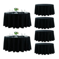 Fokitut 6 Pack Round Tablecloth, 108 Inch, Stain Resistant and Wrinkle Polyester Table Cloth, Fabric Table Cover for Kitchen Dining, Wedding, Party, Holiday Dinner-Black