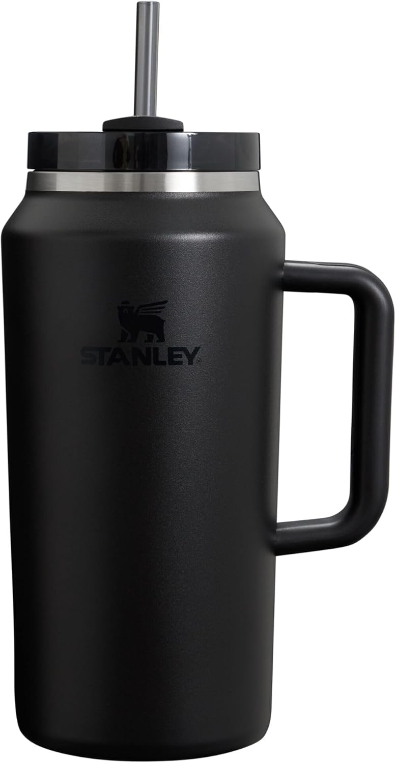 Stanley Quencher H2.0 Tumbler - 64 oz Insulated Stainless Steel Cup with Handle & Straw | Black 2.0