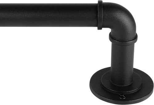 Industrial Curtain Rods - Blackout Wrap Around Design | Adjustable 28 to 48 Inches, 7/8 Inch Diameter