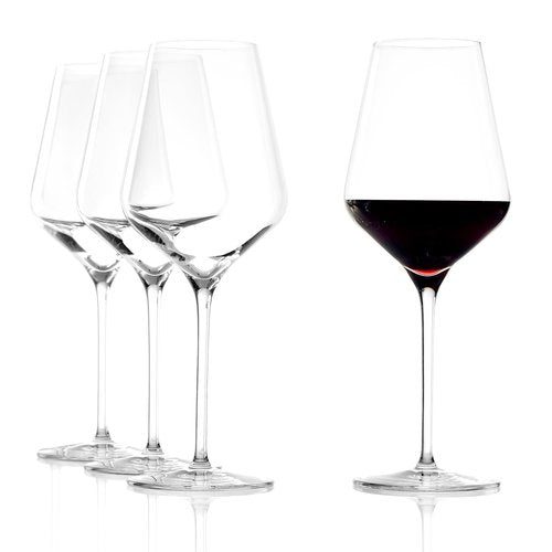 Stölzle Lausitz Red Wine Glasses Quatrophil Set of 4, 19 1/4 oz – Wine Glasses Ideal for Red Wine – Elegant Crystal Glass Goblet for Maximum Aroma – Dishwasher & Shock Resistant