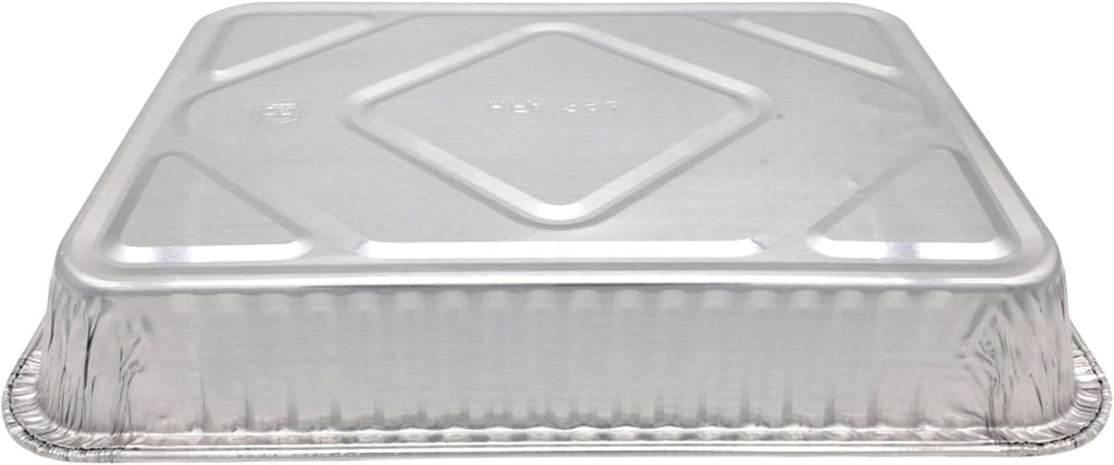 PACTOGO Disposable Aluminum Foil Cake Pans - 13" x 9" x 2" with Dome Lids | 108 Oz for Baking & Storing (Pack of 12)