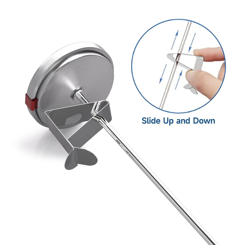 Skiennix Candy Thermometer - 2 Inch Large Dial & 9 Inch Stainless Steel Probe | Perfect for Frying & Confectionery