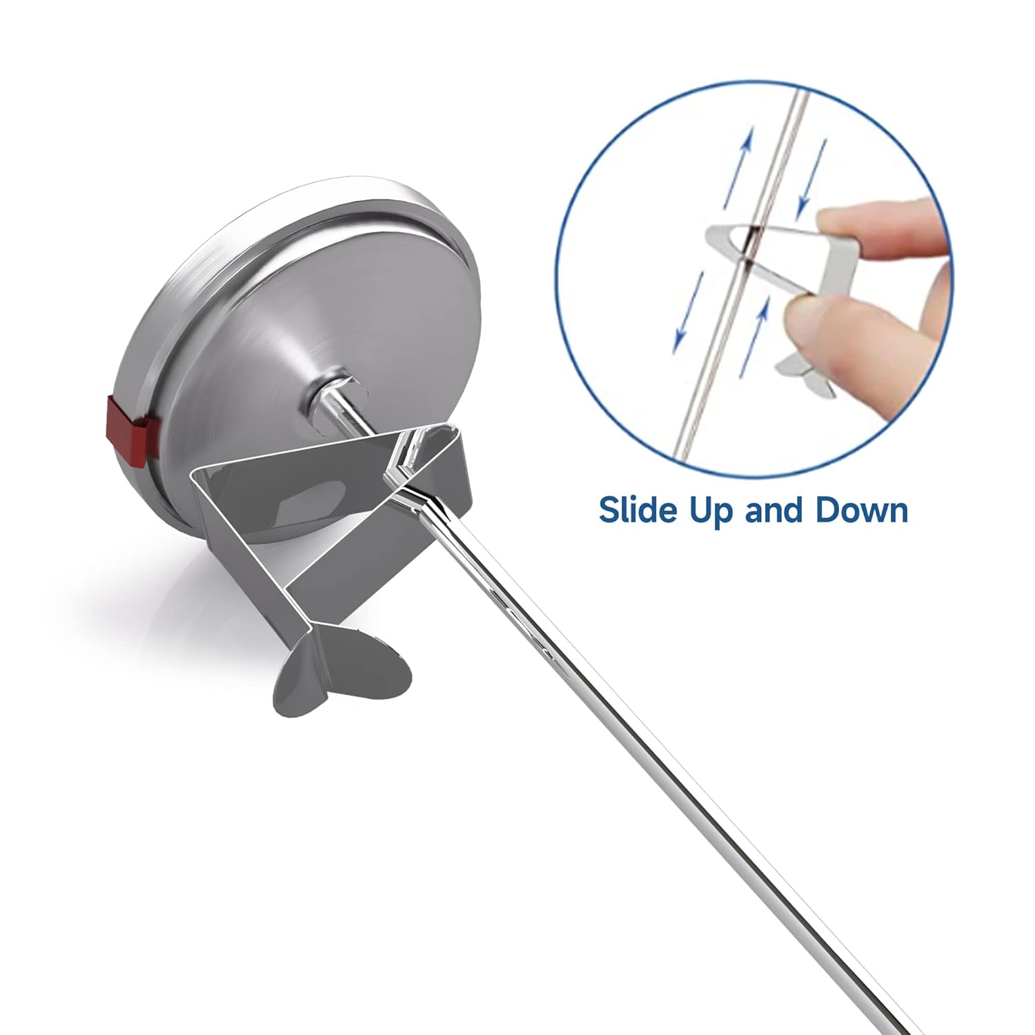 Skiennix Candy Thermometer - 2 Inch Large Dial & 9 Inch Stainless Steel Probe | Perfect for Frying & Confectionery
