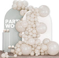 PartyWoo Pearl Beige Balloons - 140-Piece Arch Kit | Off-White, Sand & Cream for Weddings & Events