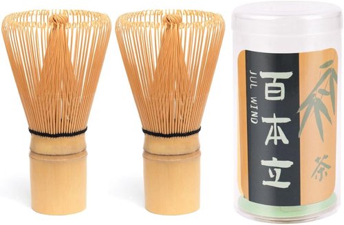 Matcha Whisk - Handcrafted 2-Pack Bamboo Chasen | 100-Prong Traditional Stirrer for Authentic Tea
