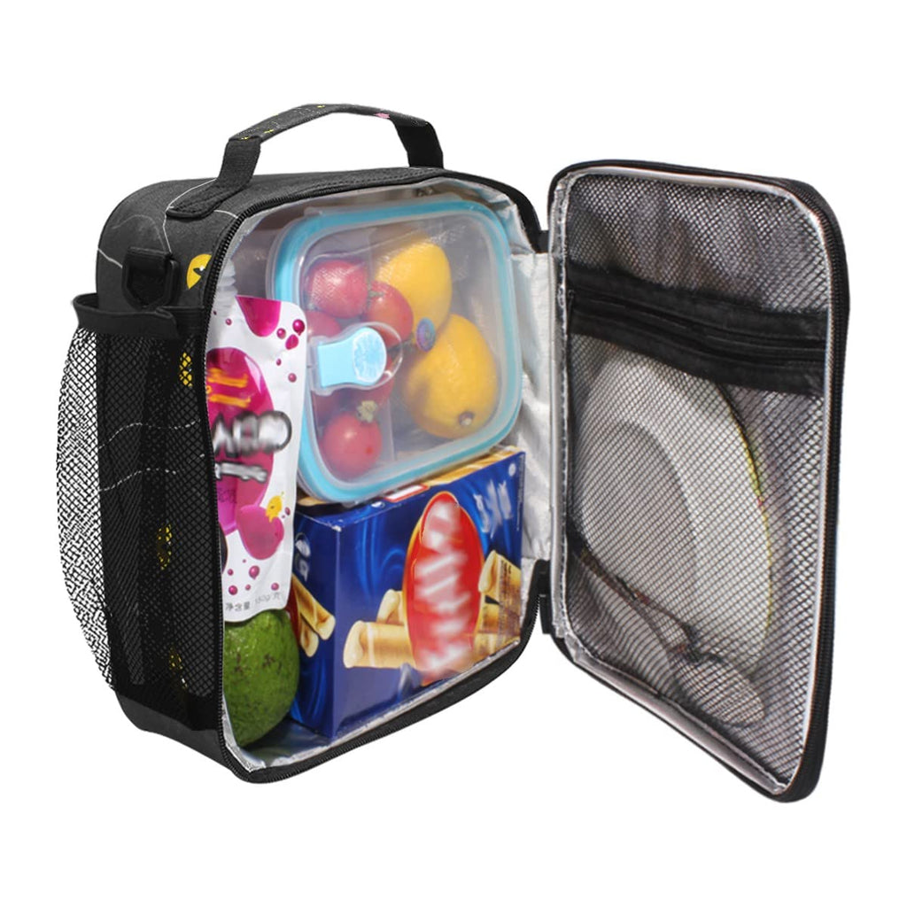 Funny Animal Cat Pattern Lunch Bag Box Insulated Cooler Lunch Tote Bag Meal Organizer with Shoulder Strap for Women Girls Boys School