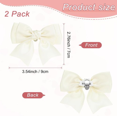 M METERXITY Bow Shoe Clips - Elegant Satin Detachable Buckles for Women | 2-Pack for DIY Decor & Weddings