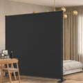 AKTOP Room Divider, Freestanding Single Panel Privacy Screen, Portable Temporary Wall Dividers for Room Separation, Large Room Partitions and Separators with Carrying Bag, 71''W x 76''H, Black