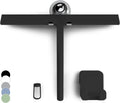 GÜTEWERK Silicone Shower Squeegee - Streak-Free Glass & Mirror Cleaner | 13-Inch, Black, No-Drill Mount