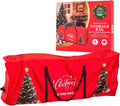 Christmas Tree Storage Bag - 9 Ft Waterproof Container with Durable Handles & Zipper | Heavy-Duty Oxford, Red