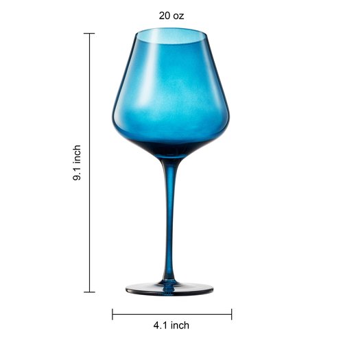 Hawaii Beach Colored Wine Glass Set, 20oz Glasses | Set of 5 | Traveler, Explorer, Tropical Gift - Special Celebrations Drinkware For Red & White Wine, Unique Style Tall Stemmed Glass