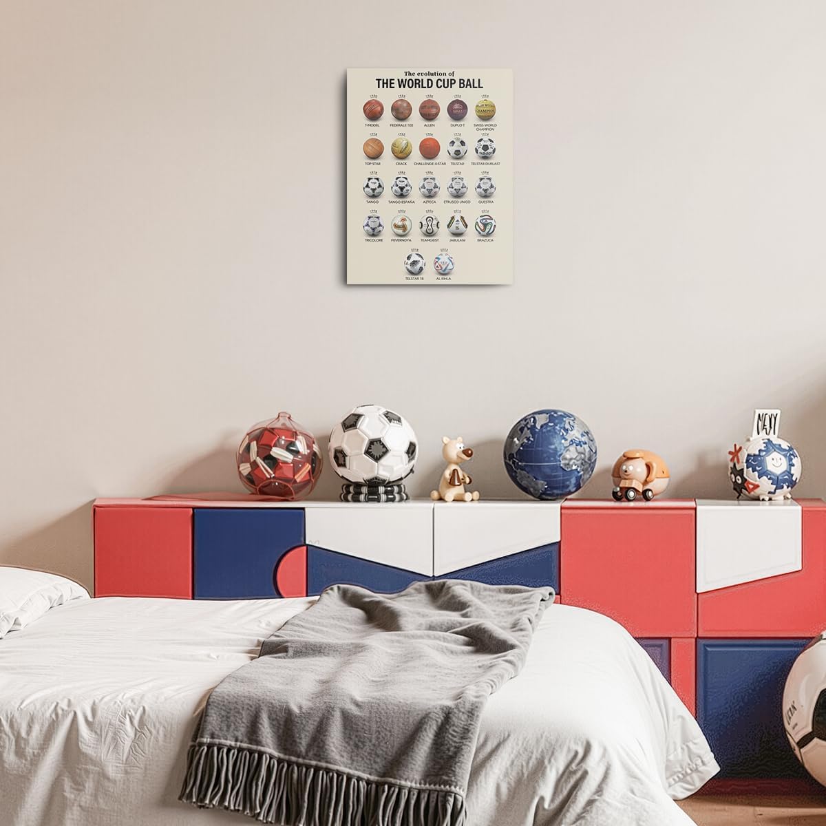 Soccer Gifts Canvas Wall Art - Framed Football Room Decor | Sports Paintings for Boys' Gallery - 11.4x15 Inch