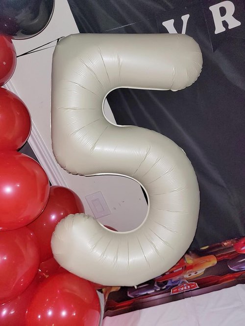Balloon Numbers - 40 Inch Cream White Number Balloons for 5th Birthday & Wedding Decor