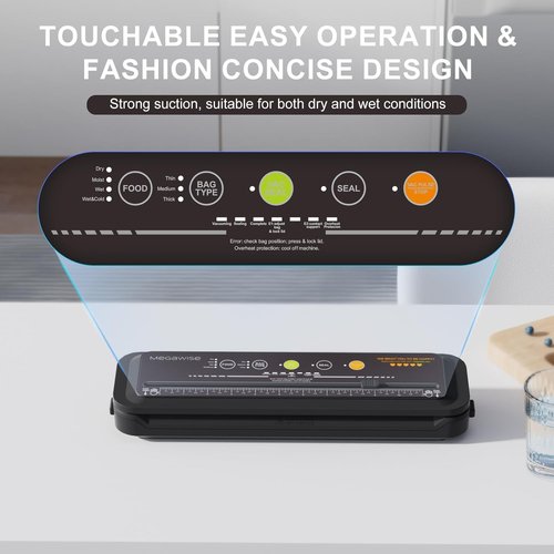 MegaWise Vacuum Sealer Machine - Powerful One-Touch Automatic Food Preservation Tool