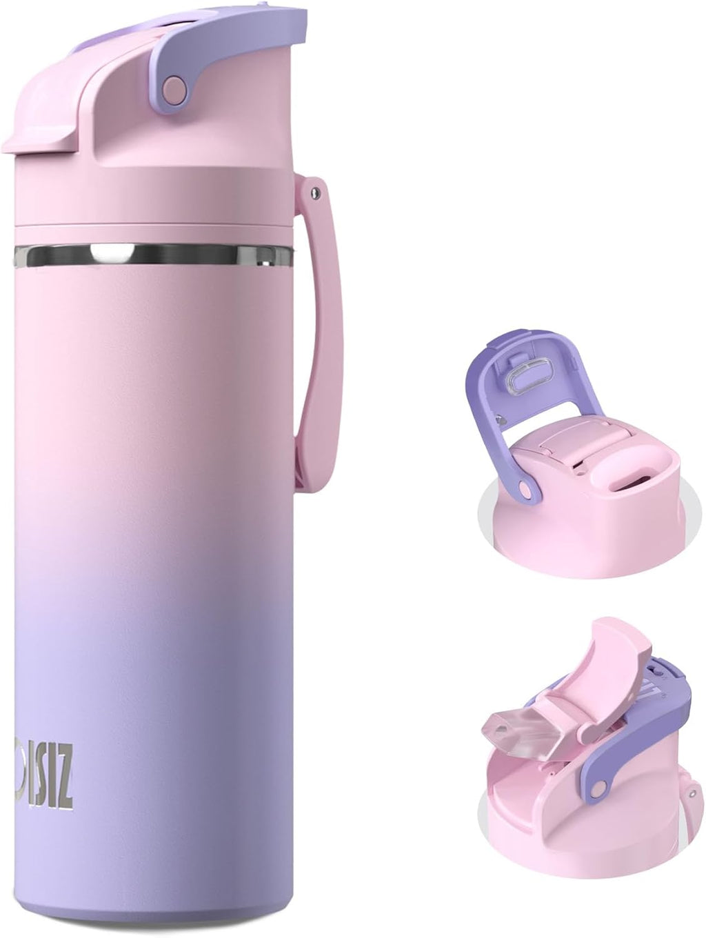 OISIZ Insulated Water Bottle - 20 oz Vacuum Stainless Steel with 2-in-1 Spout & Straw Lid | 24H Cold Retention