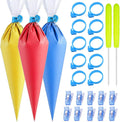Tipless Piping Bags - 122-Piece Set with 100 Disposable Pastry Bags for Icing & Cookie Decorating | Includes Ties, Clips & Scriber Needle - Perfect for Cake Decorating (10 Inch)