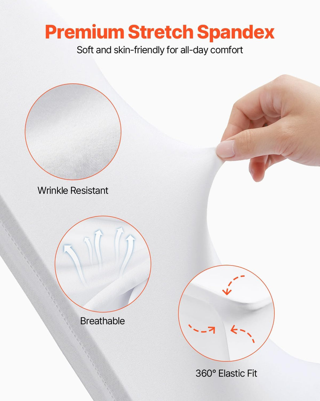 VEVOR 30 PCS White Folding Chair Covers - Elegant Washable Slipcovers for Weddings & Events