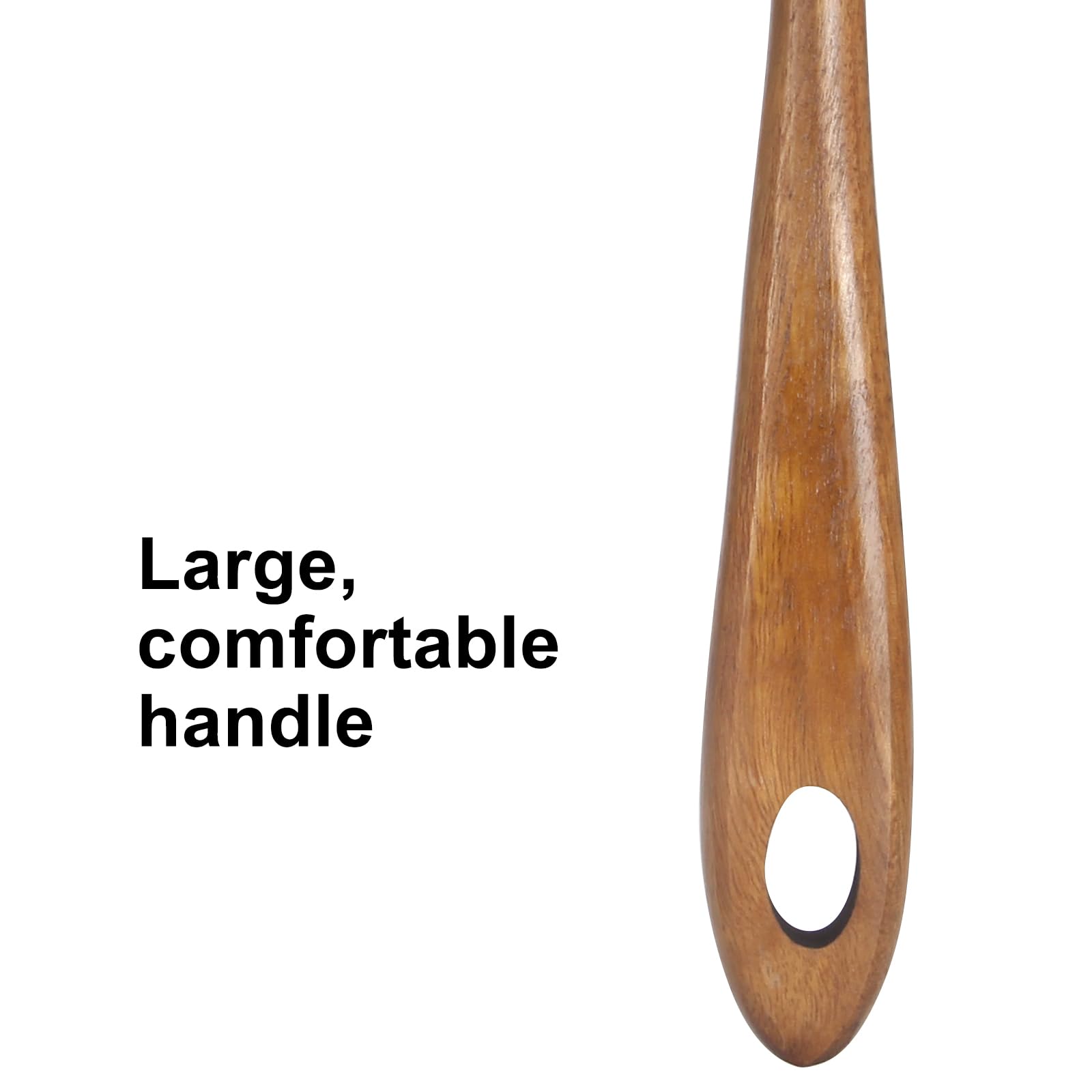 2 Pcs Large Wooden Spoons for Cooking Serving Mixing Kitchen Spoon Big Acacia Wood Utensils Set Teak Spatula Cooking Spoon Set Bamboo Baking Spoons Non Toxic Kitchen Tools Cooking Accessories