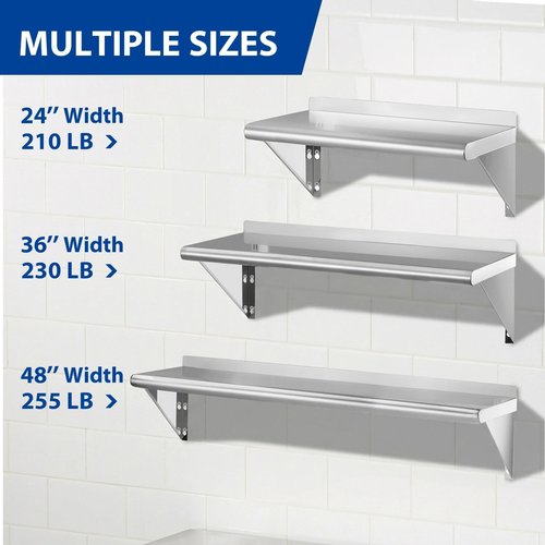 APLSS NSF All 430 Stainless Steel Wall Shelf 14 x 36 Inches - 2 Pack 230 lb, Floating Mount Rack for Commercial & Residential Use
