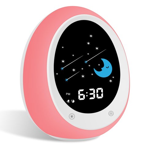 ANNNGUL Ok to Wake Clock, Sleep Training Kids Alarm Clock with Sun & Moon, Green Light Red Light, Nap Timer for Toddler Children