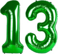Large Dark Green Number 13 Balloon by [Brand Name] - 40 Inch Foil Party Decoration for Birthdays & Events