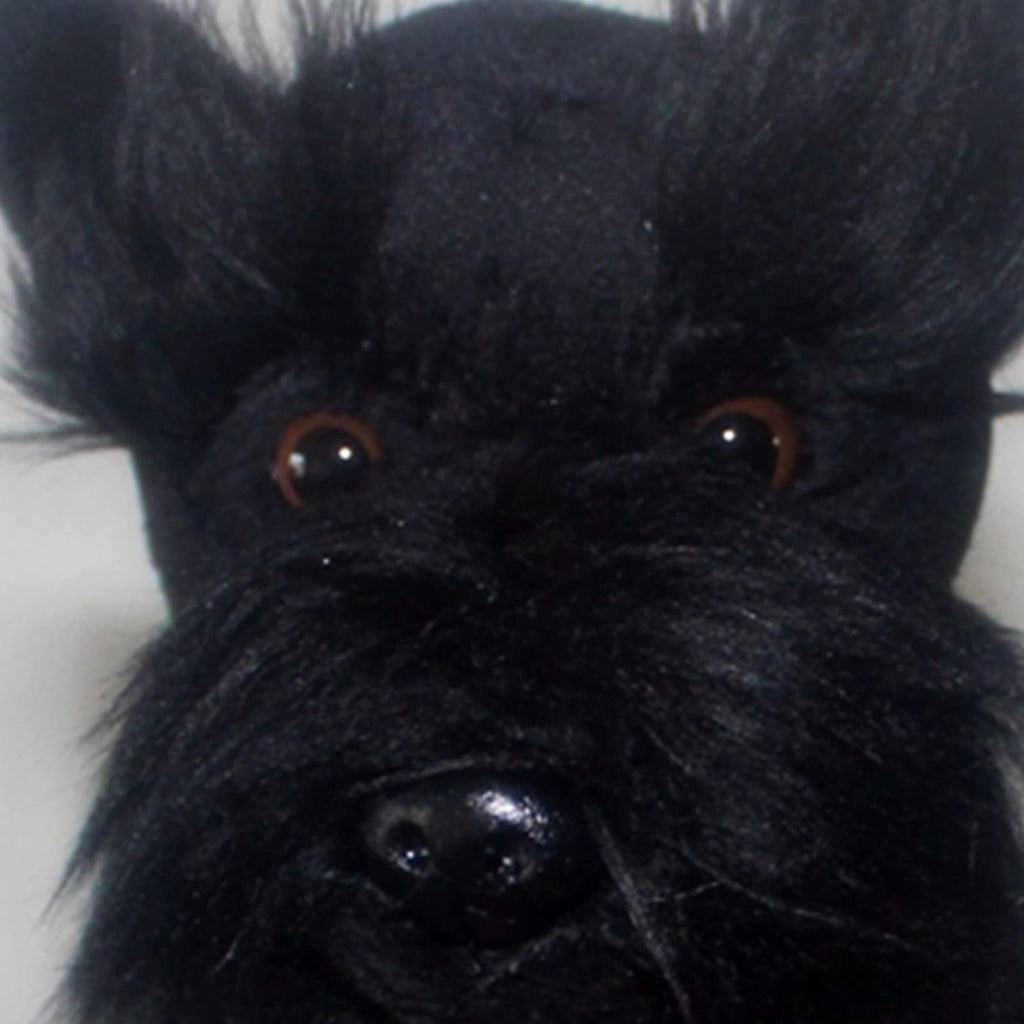 7Inches Lifelike Black Schnauzer Plush Soft Stuffed Animal Cute Aberdeen Terrier Plushie Cute Pillow Doll Home Decor
