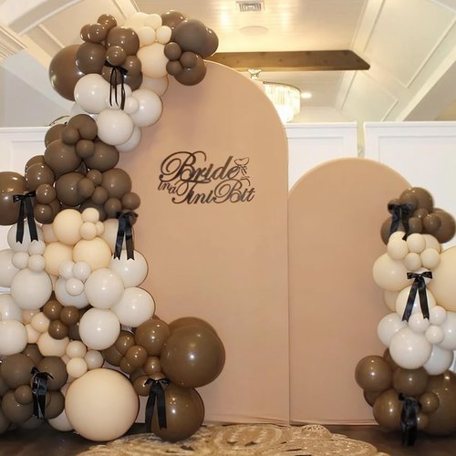 MEBAY Boho Brown White Nude Balloon Garland Arch Kit, 155Pcs Dark Brown White Sand Neutral Latex Balloons for Woodland Teddy Bear Baby Shower Wedding Birthday Party Decorations