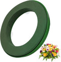 Floral Foam Ring by Suction Cup - 11.8-Inch Pre-Soaked Base for Fresh Flowers | Easy Car Window Decor (Green)