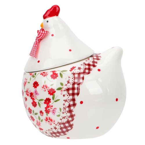 Alipis Chicken Cookie Jar, Ceramic Floral Rooster Cookie Jar Storage with Airtight Lid, Thanksgiving Cracker for Kitchen Easter Autumn Candy Chips Snacks