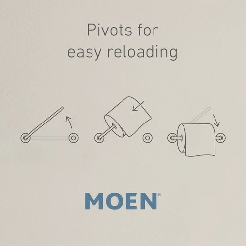 Moen DN9108BN Ellsworth Double Post Wall Mount Pivoting Toilet Paper Holder, Brushed Nickel
