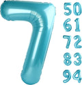 Pearlescent Blue Number 7 Balloon - 40 Inch Birthday Decoration for Kids & Adults