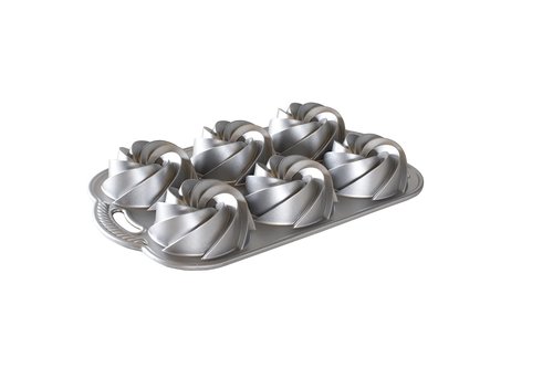 Nordic Ware Heritage Bundtlette Cake Pan, Metallic, Silver