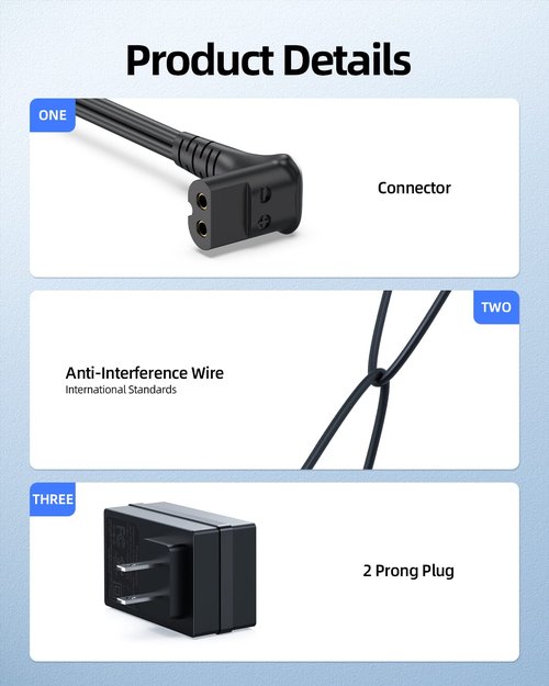 26.5V Charger Fit for Hoover Impulse Cordless Stick Vacuum Cleaner BH53000 BH53020FDI BH53020, Fit for Impulse Cordless Vacuum BH53010CDI BH53010 HF24W265075US 440010414 ZD24W265075US Power Cord