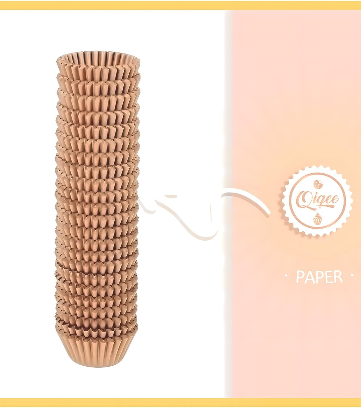 Qiqee 1000 Count Mini Cupcake Liners - Natural Food Grade Baking Cups | No Smell, Small Size