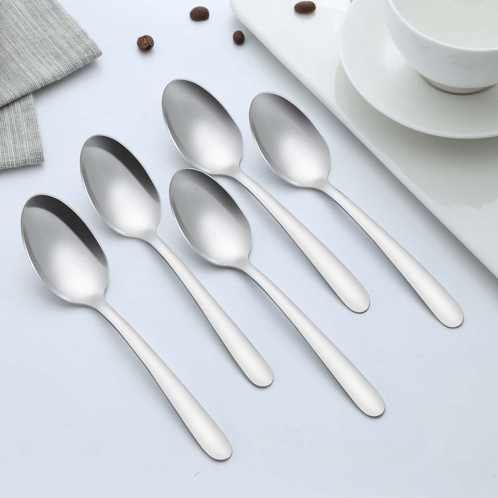 Gymdin 36 Pieces Teaspoons Set, 6.2 Inches Stainless Steel Teaspoons Silverware, Small Spoons, Mirror Polished & Dishwasher Safe, Tea Spoons Suitable for Home, Kitchen and Restaurant