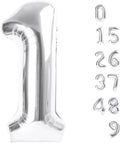 Number Balloons - 40 Inch Silver 1 Balloon for 1st Birthday Party Decorations & Baby Showers