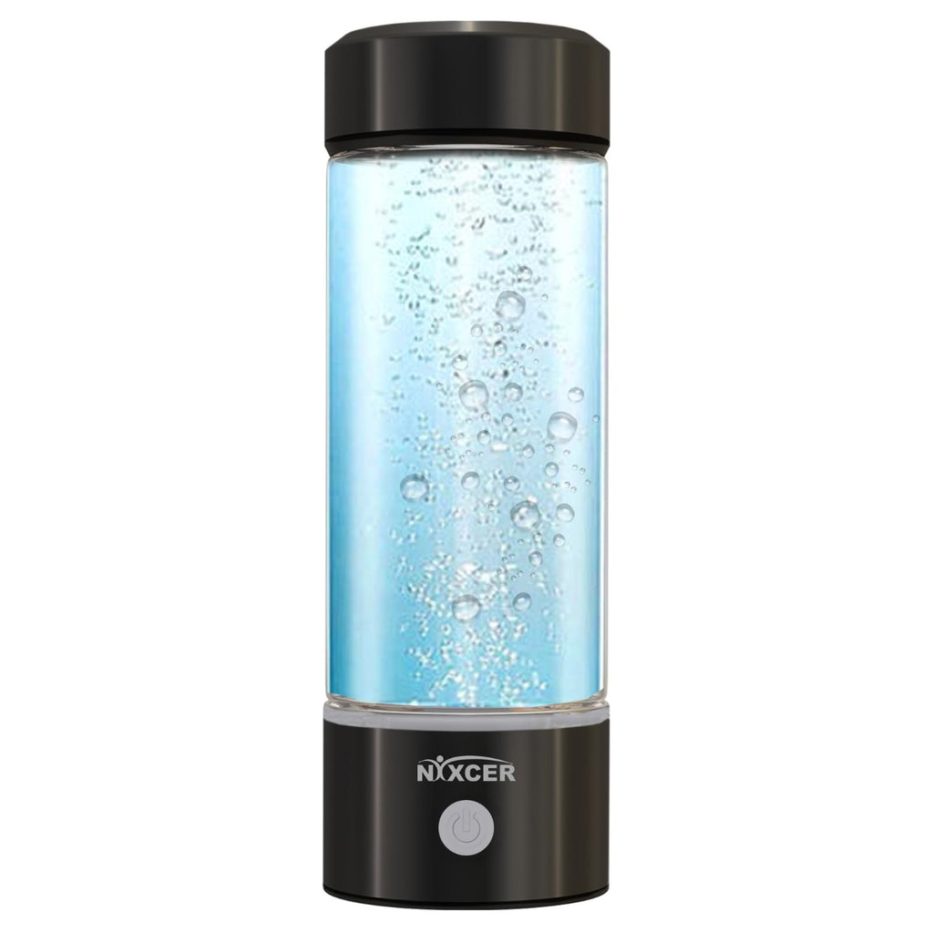 Nixcer Hydrogen Water Bottle Generator - 3 Min SPE PEM Tech, 2026 Model, 420ML Portable Hydro Water Bottle Machine for Travel, Wellness & Recovery, Ideal for Kids, Men & Women (Black)
