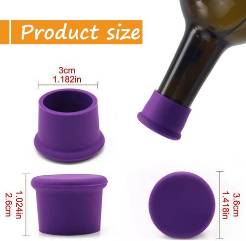12 Pcs Colorful Wine Stoppers, Reusable Silicone Wine Corks,Champagne Stoppers,Beverages Beer Bottle Caps,Wine Bottle Stoppers for Glass Bottles, Keep Wine Fresh